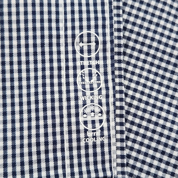 Vineyard Vines OTG On-The-Go Shirt Mens XL Blue Plaid brrr Cooling Stretch NEW - Picture 11 of 16